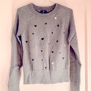 Gray hearts sweater